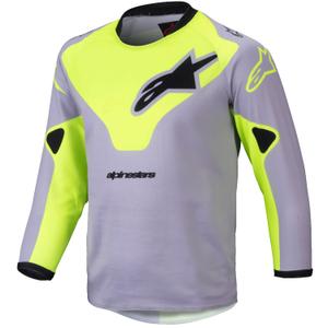 Maillot motocross Alpinestars Racer Veil Niño gris-amarillo fluo