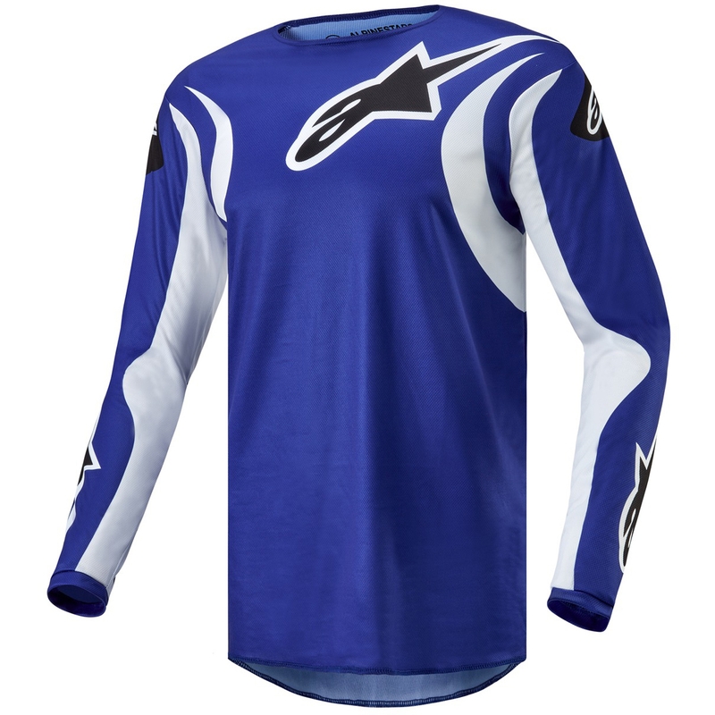 Camiseta de motocross Alpinestars Fluid Lucent azul-blanco-negro