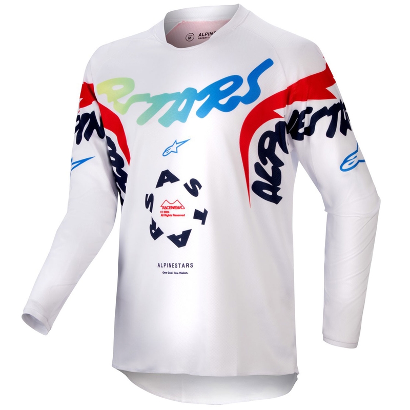 Camiseta de motocross infantil Alpinestars Racer Hana en color blanco