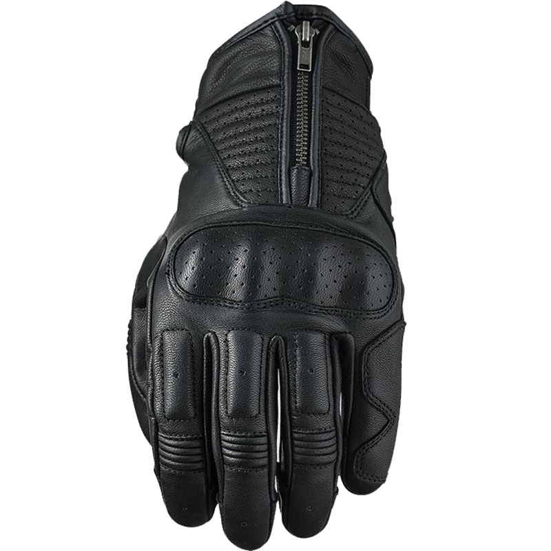 Guantes de cuero para moto FIVE Kansas negro