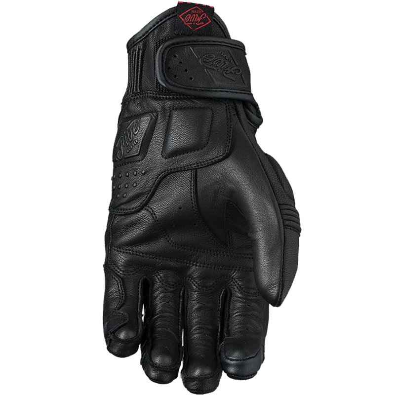Guantes de cuero para moto FIVE Kansas negro