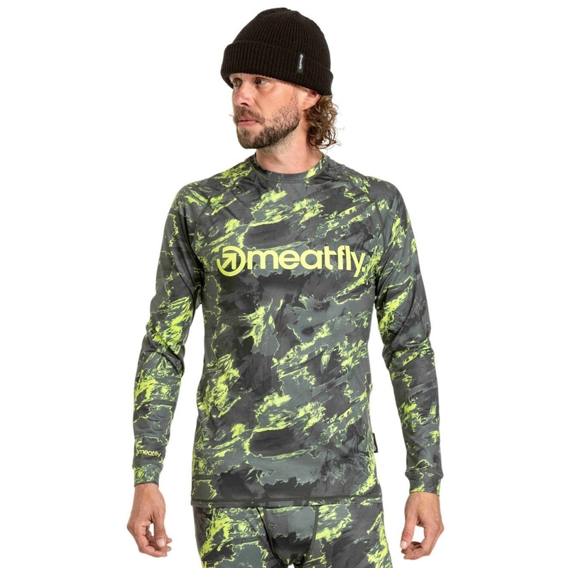 Camiseta térmica hombre Meatfly Avery camo azul-verde