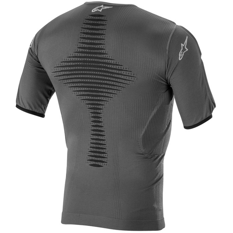 Camiseta térmica de manga corta con protectores Alpinestars Roost Base antracita-negro
