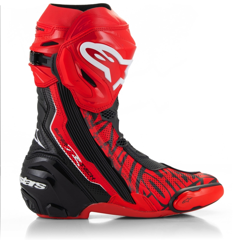 Botas de moto Alpinestars Supertech R Vented edición limitada Francesco Bagnaia rojo-negro