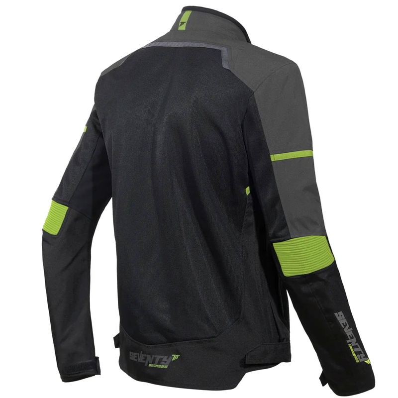 Chaqueta de moto Seventy Degrees SD-JR60 Thunder negro-amarillo fluo