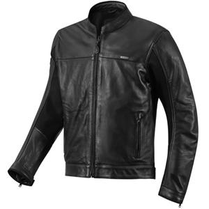 Chaqueta de moto de cuero clásica Seventy Degrees SD-JL4 Legend, color negro