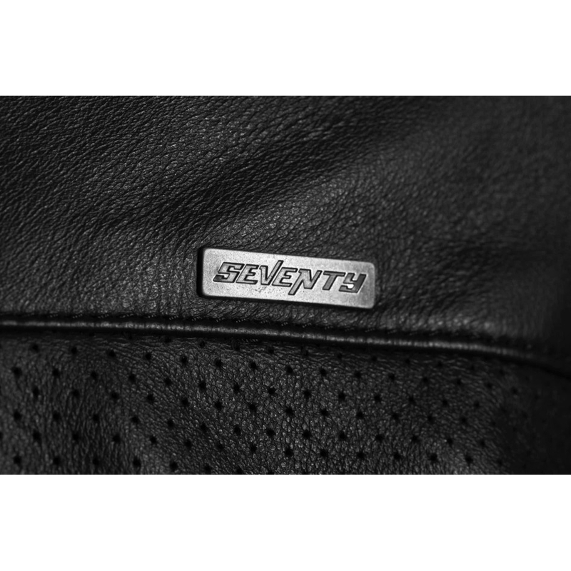 Chaqueta de moto de cuero clásica Seventy Degrees SD-JL4 Legend, color negro