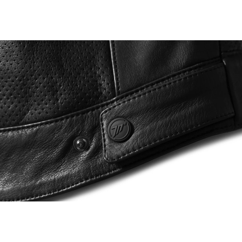 Chaqueta de moto de cuero clásica Seventy Degrees SD-JL4 Legend, color negro
