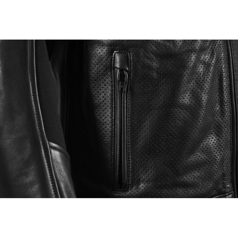 Chaqueta de moto de cuero clásica Seventy Degrees SD-JL4 Legend, color negro