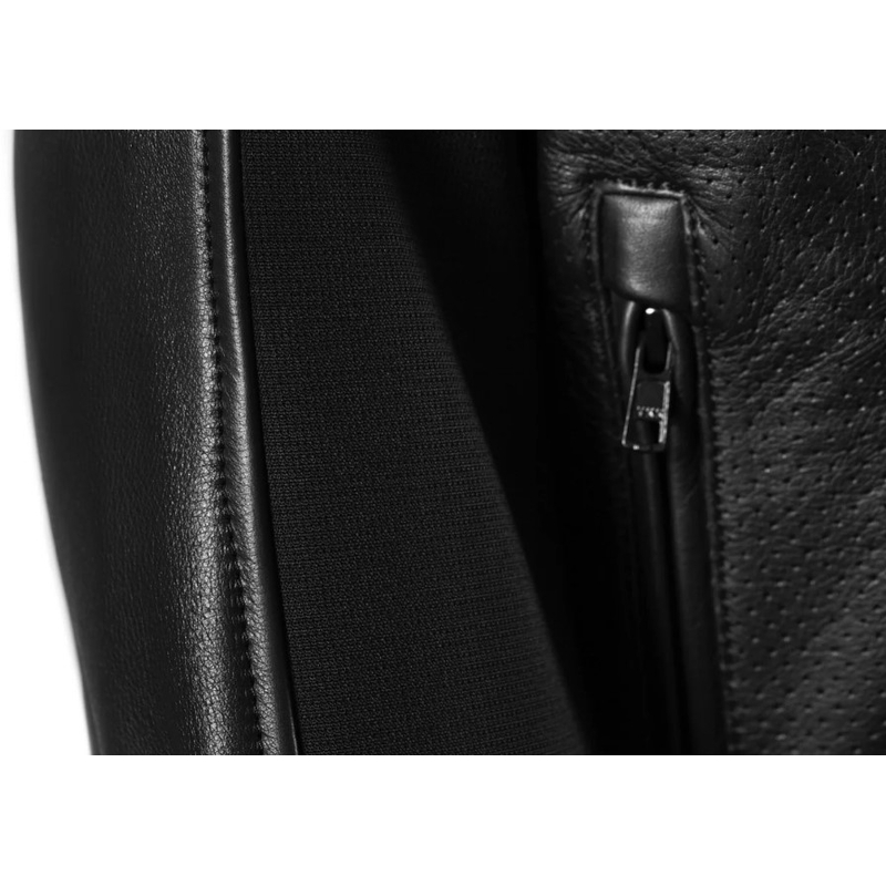 Chaqueta de moto de cuero clásica Seventy Degrees SD-JL4 Legend, color negro