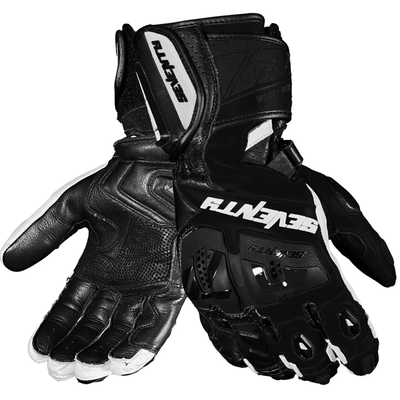 Guantes de moto Seventy Degrees SD-R24 Pista negro-blanco