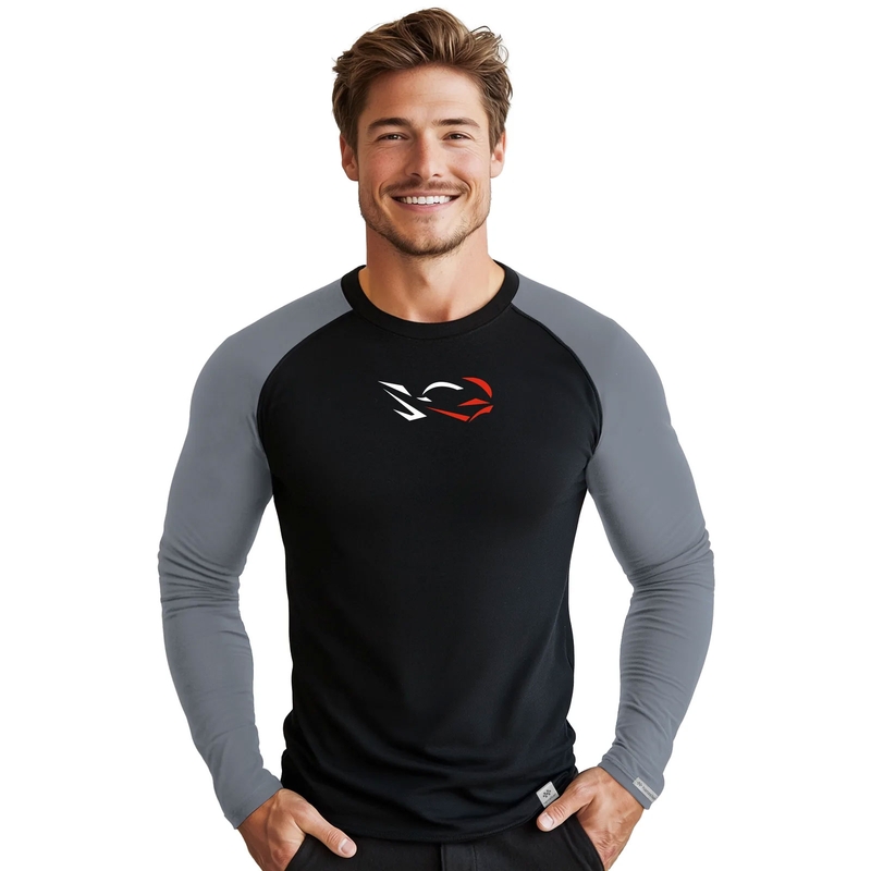 Camiseta funcional para hombre nanosilver® Combi Ride negro-gris
