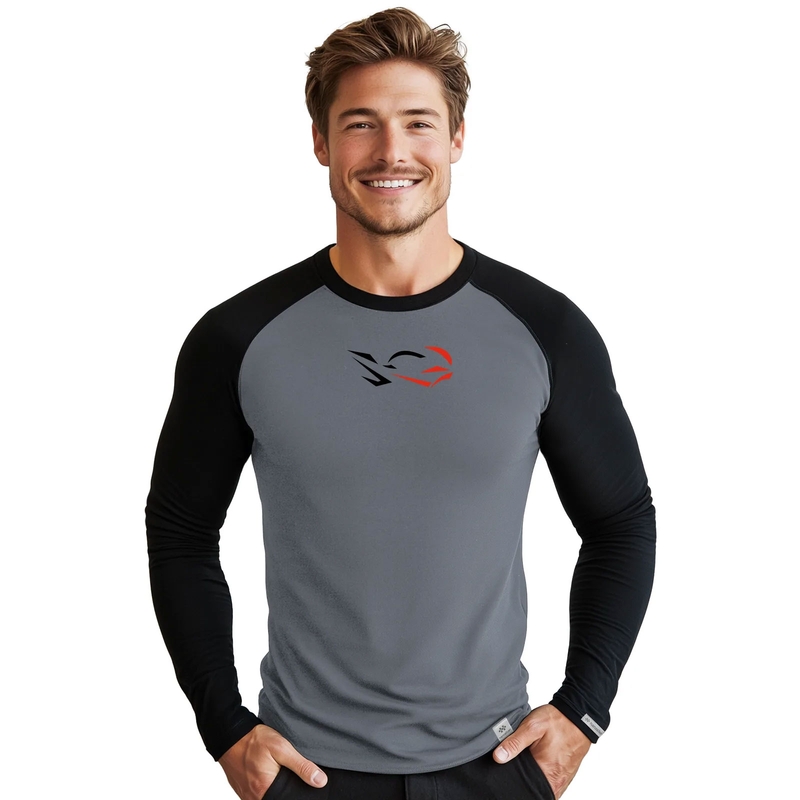Camiseta funcional de hombre nanosilver® Combi Ride gris-negro