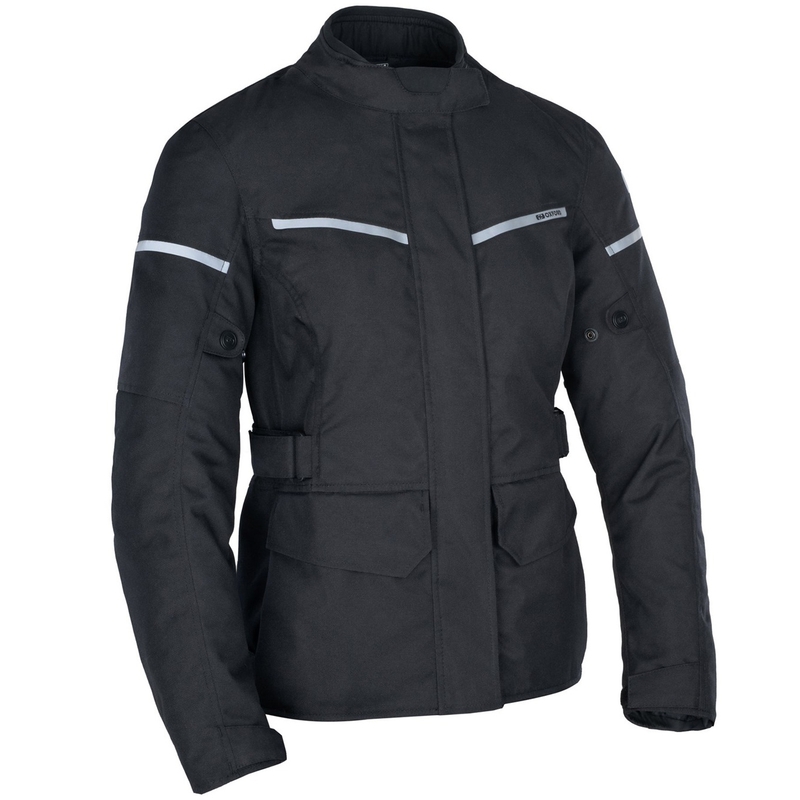 Chaqueta de moto Oxford Spartan Long WP para mujer, color negro