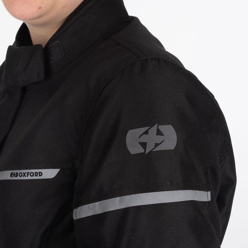 Chaqueta de moto Oxford Spartan Long WP para mujer, color negro