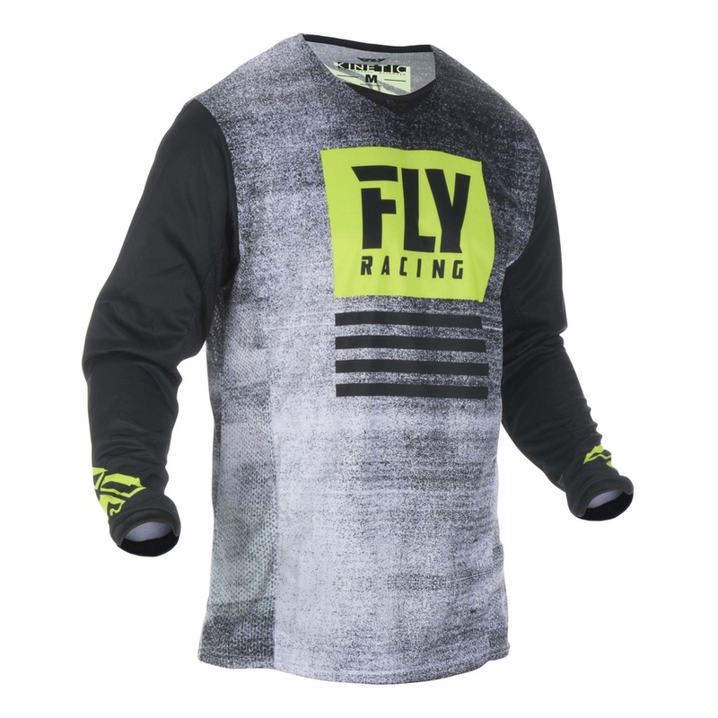 Motokrosový dres FLY Racing Kinetic NOIZ 2019 - USA černo-fluo žlutý výprodej