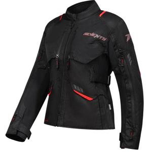 Chaqueta de moto para mujer Seventy Degrees SD-JT69 Tanami negro-rojo