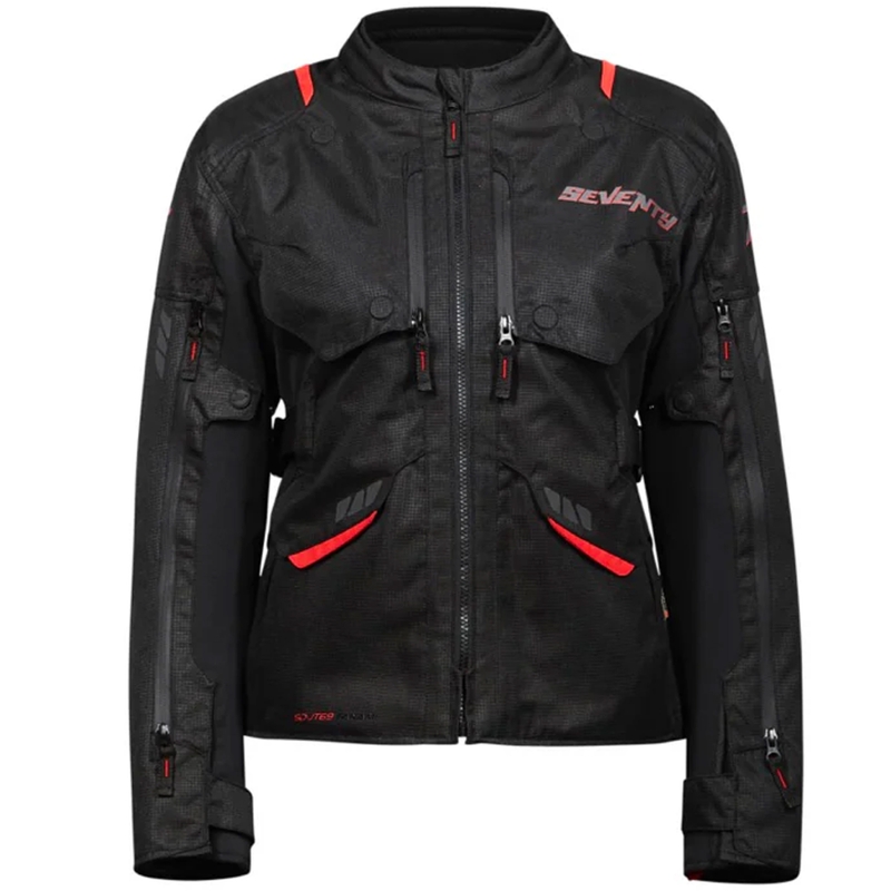 Chaqueta de moto para mujer Seventy Degrees SD-JT69 Tanami negro-rojo