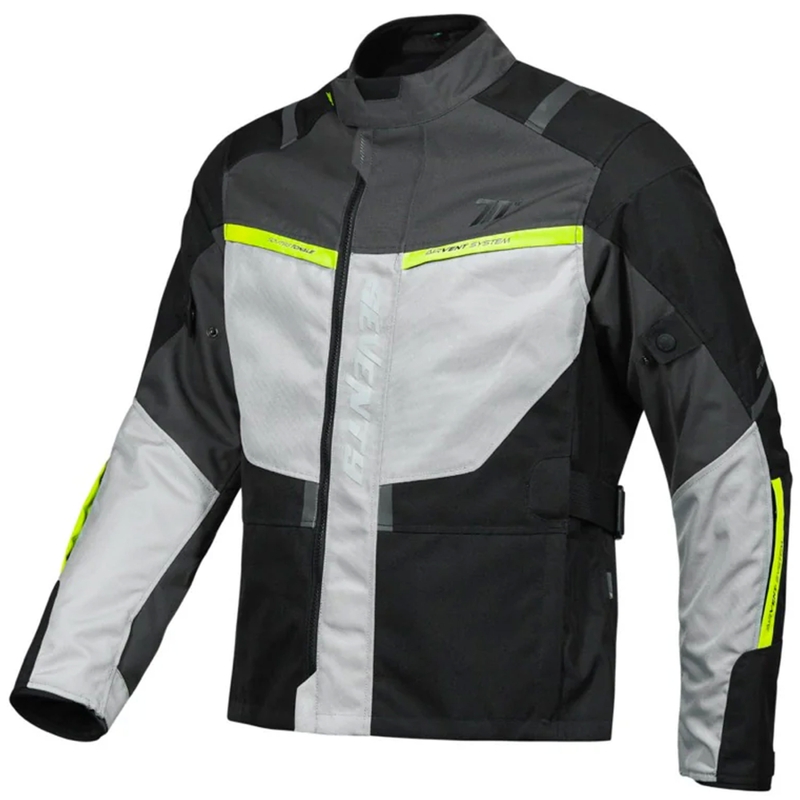 Chaqueta de moto Seventy Degrees SD-JT83 Tonale en negro-gris-amarillo fluorescente