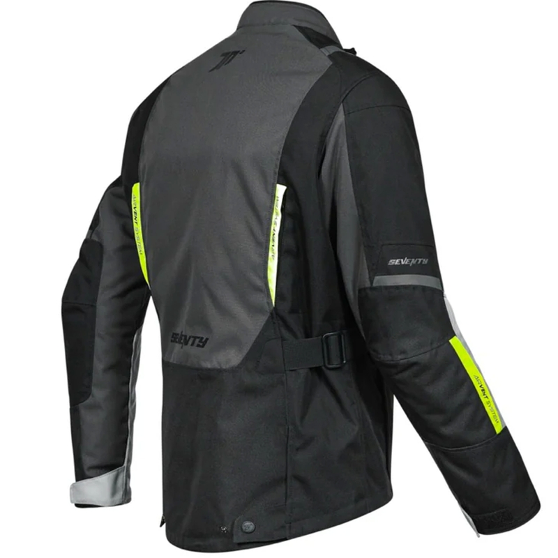Chaqueta de moto Seventy Degrees SD-JT83 Tonale en negro-gris-amarillo fluorescente