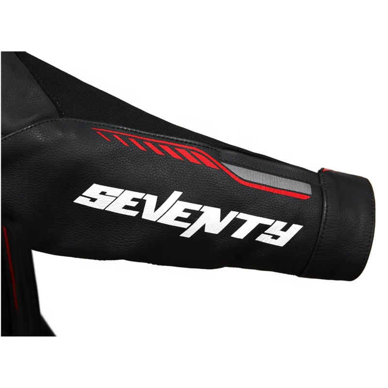 Chaqueta de moto de cuero negro-rojo Seventy Degrees SD-JL24 Spoiler