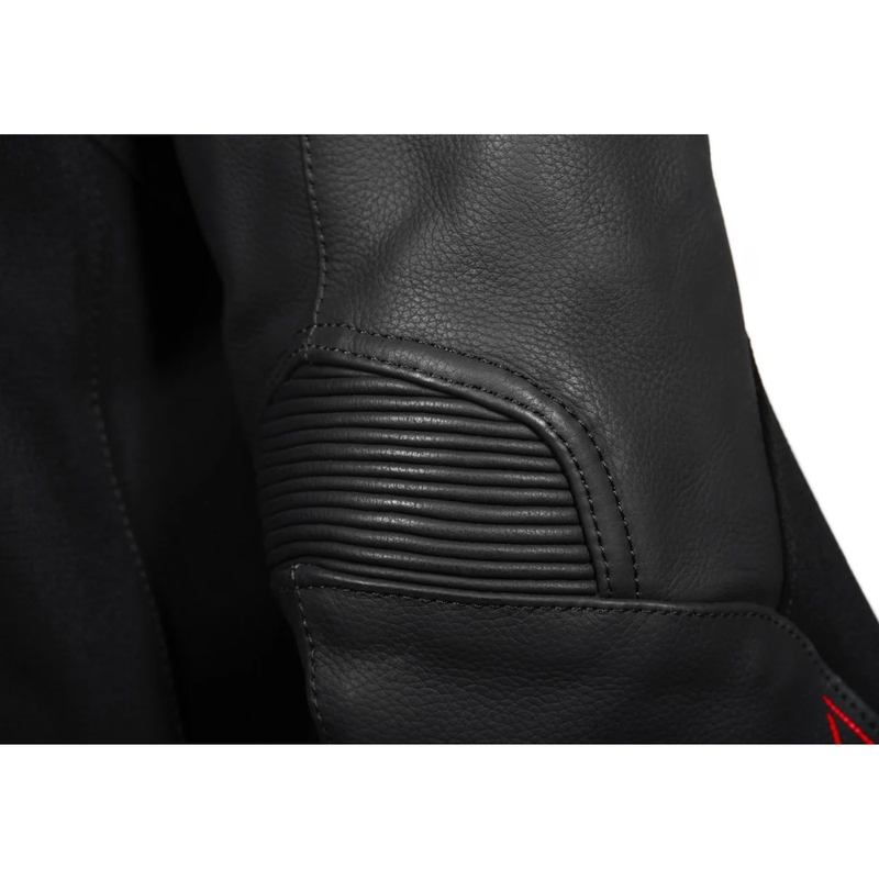 Chaqueta de moto de cuero negro-rojo Seventy Degrees SD-JL24 Spoiler
