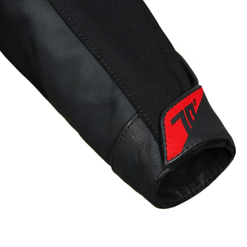 Chaqueta de moto de cuero negro-rojo Seventy Degrees SD-JL24 Spoiler