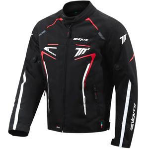 Chaqueta de moto Seventy Degrees SD-JR65 Piston negra, roja y blanca