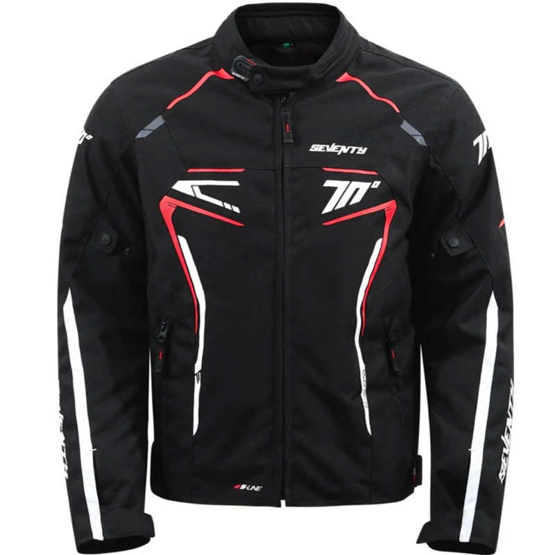 Chaqueta de moto Seventy Degrees SD-JR65 Piston negra, roja y blanca