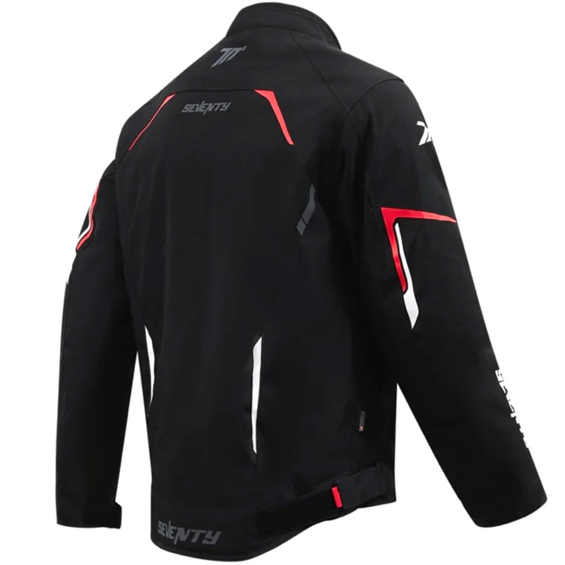 Chaqueta de moto Seventy Degrees SD-JR65 Piston negra, roja y blanca