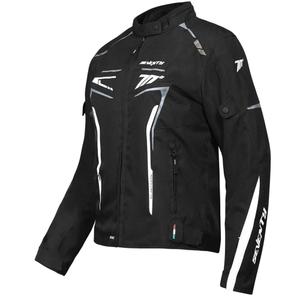 Chaqueta de moto para mujer Seventy Degrees SD-JR67 Piston negro-gris-blanco