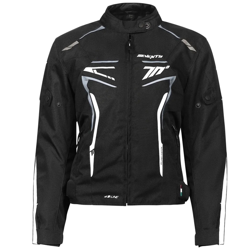 Chaqueta de moto para mujer Seventy Degrees SD-JR67 Piston negro-gris-blanco