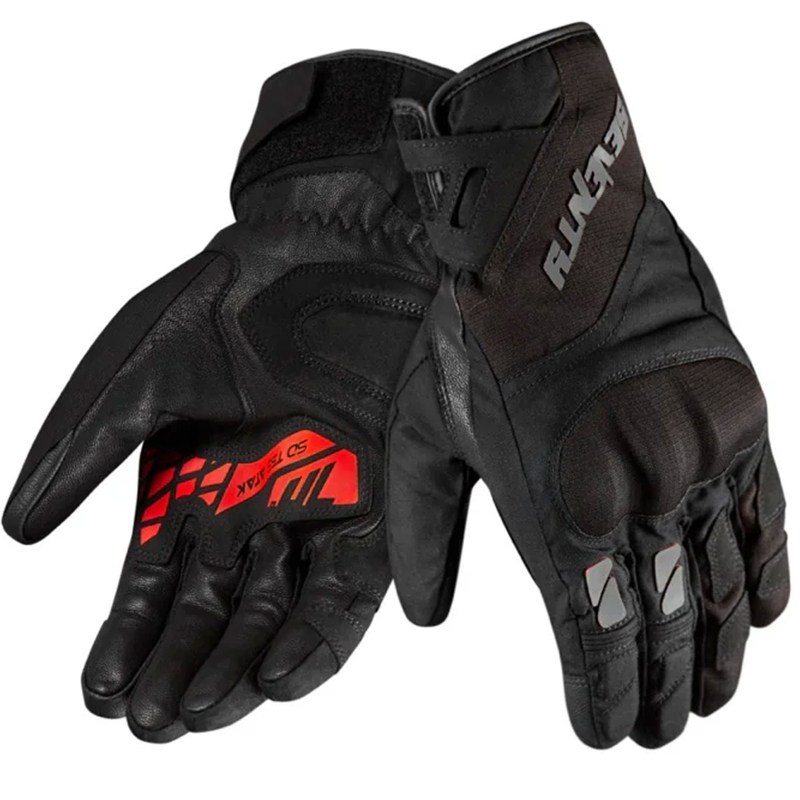 Guantes de moto Seventy Degrees SD-T55 Atak negro-rojo