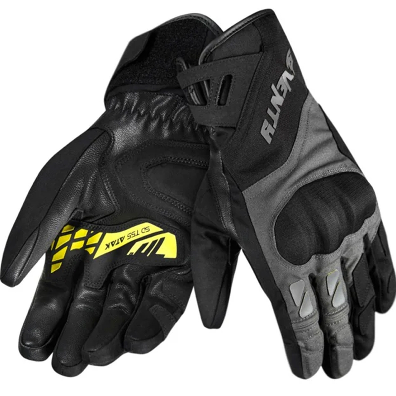 Guantes de moto Seventy Degrees SD-T55 Atak negro-amarillo fluo