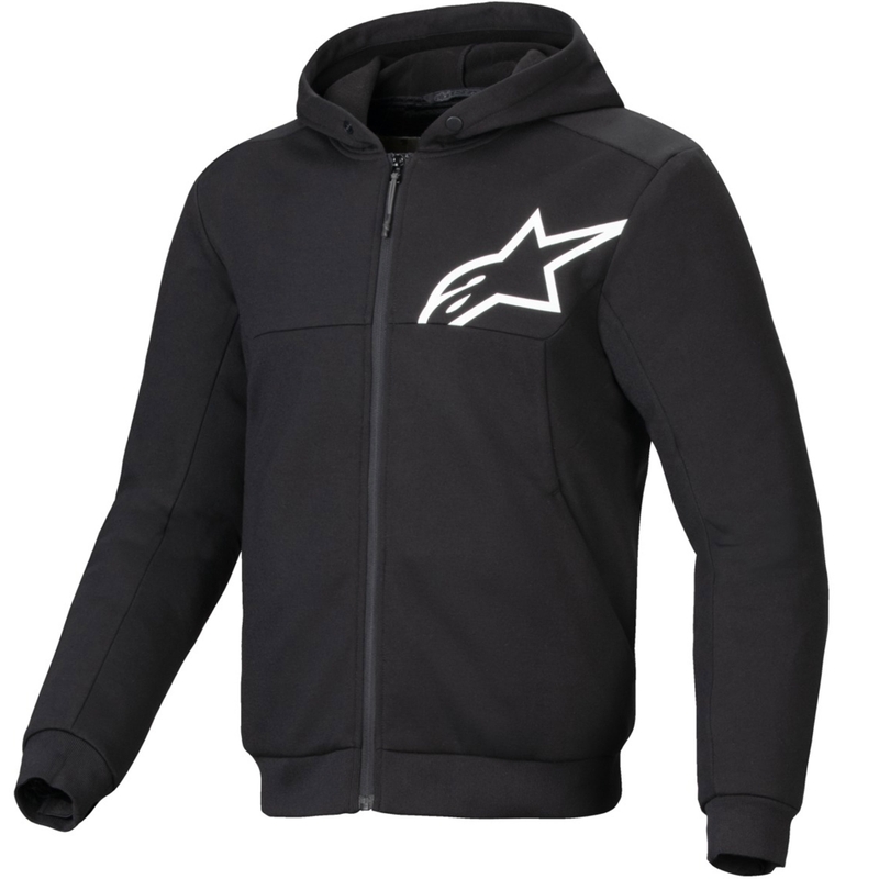 Sudadera de moto Alpinestars Chrome V2 Sport negra y blanca