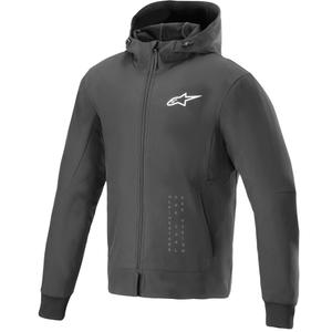 Sudadera con capucha para moto Alpinestars Radium Tech, color blanco y negro