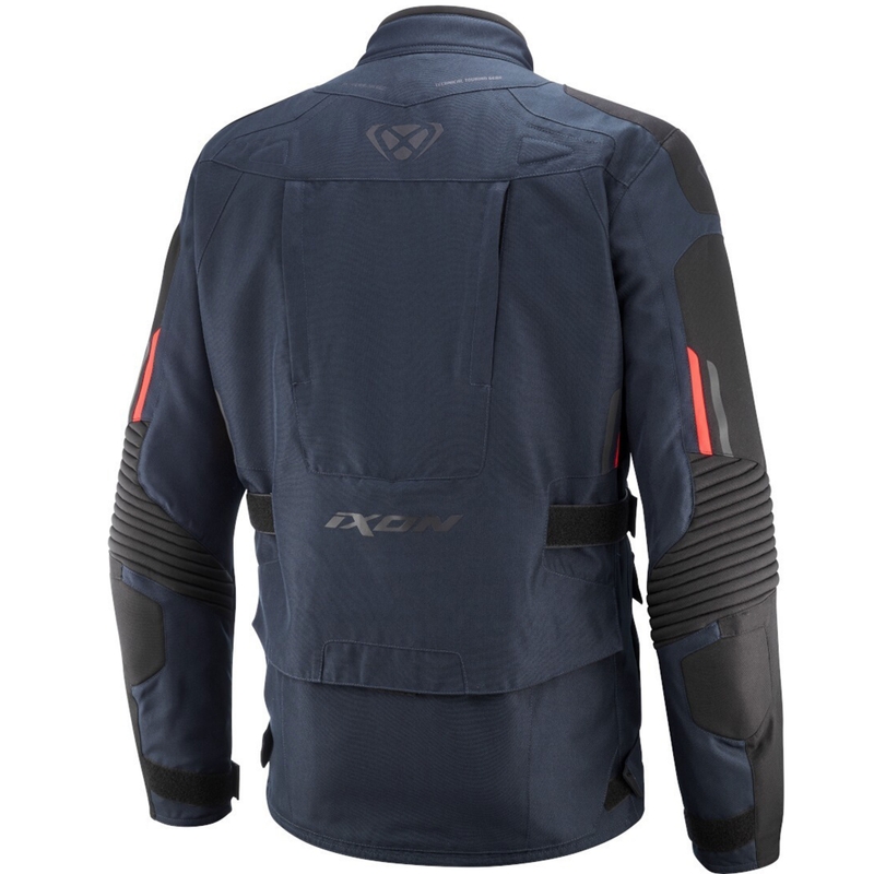 Chaqueta de moto IXON Midgard azul-rojo fluo