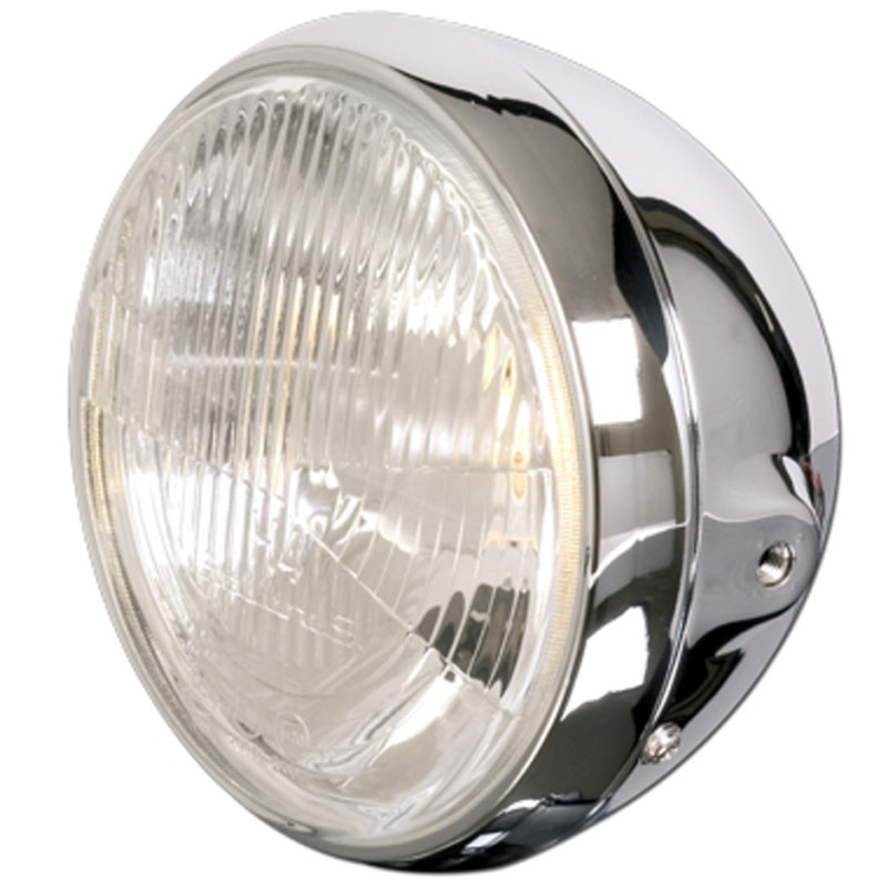 Faros delanteros cromados Highsider Smart British Style H4