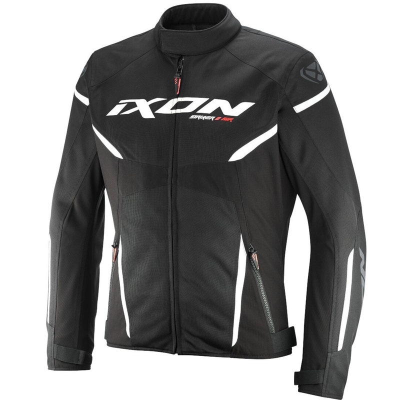 Chaqueta de moto IXON Striker 2 Air WP negra y blanca