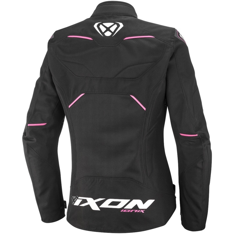 Chaqueta de moto para mujer IXON Ionix Lady negra y rosa