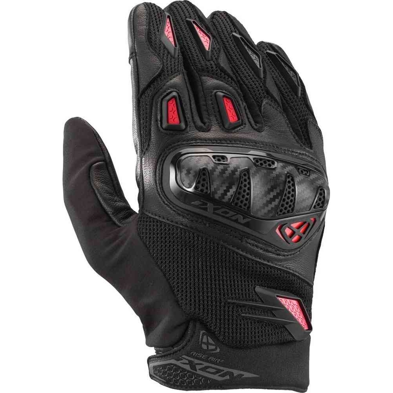 Guantes de moto IXON Rise Air 2 negro-rojo