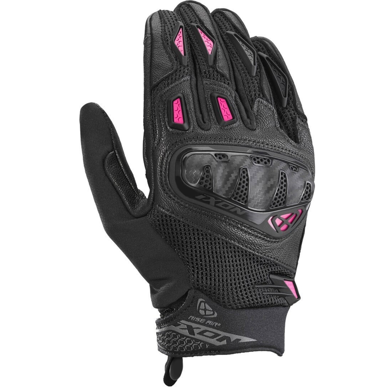 Guantes de moto para mujer IXON Rise Air 2 negro-rosa