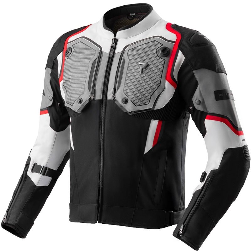 Chaqueta de moto Rebelhorn Borg II negro-gris-rojo