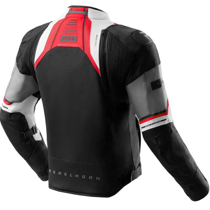 Chaqueta de moto Rebelhorn Borg II negro-gris-rojo