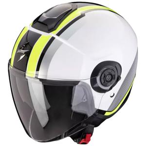 Casco de moto abierto Scorpion EXO-CITY II VEL blanco-fluo amarillo