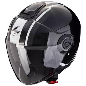 Casco de moto abierto Scorpion CORPION EXO-CITY II VEL metálico negro y blanco