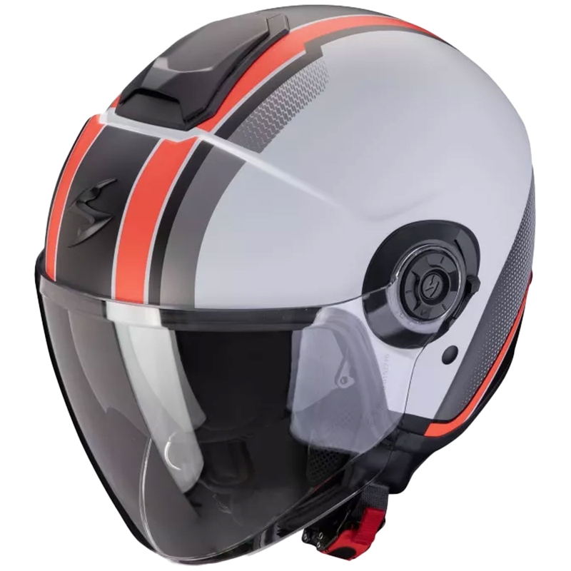 Casco de moto abierto Scorpion CORPION EXO-CITY II VEL gris-rojo mate