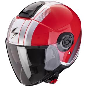 Casco de moto abierto Scorpion EXO-CITY II VEL rojo y blanco