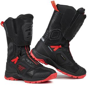 Botas altas de moto Seventy Degrees SD-BA6 Stelvio, color negro y rojo