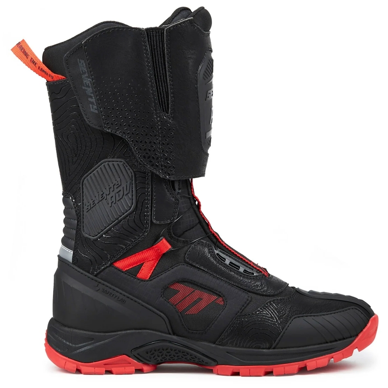 Botas altas de moto Seventy Degrees SD-BA6 Stelvio, color negro y rojo